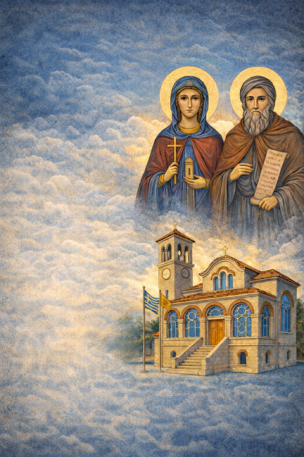 Άγιοι Ιωάννης Δαμασκηνός, Βαρβάρα και Σοφία